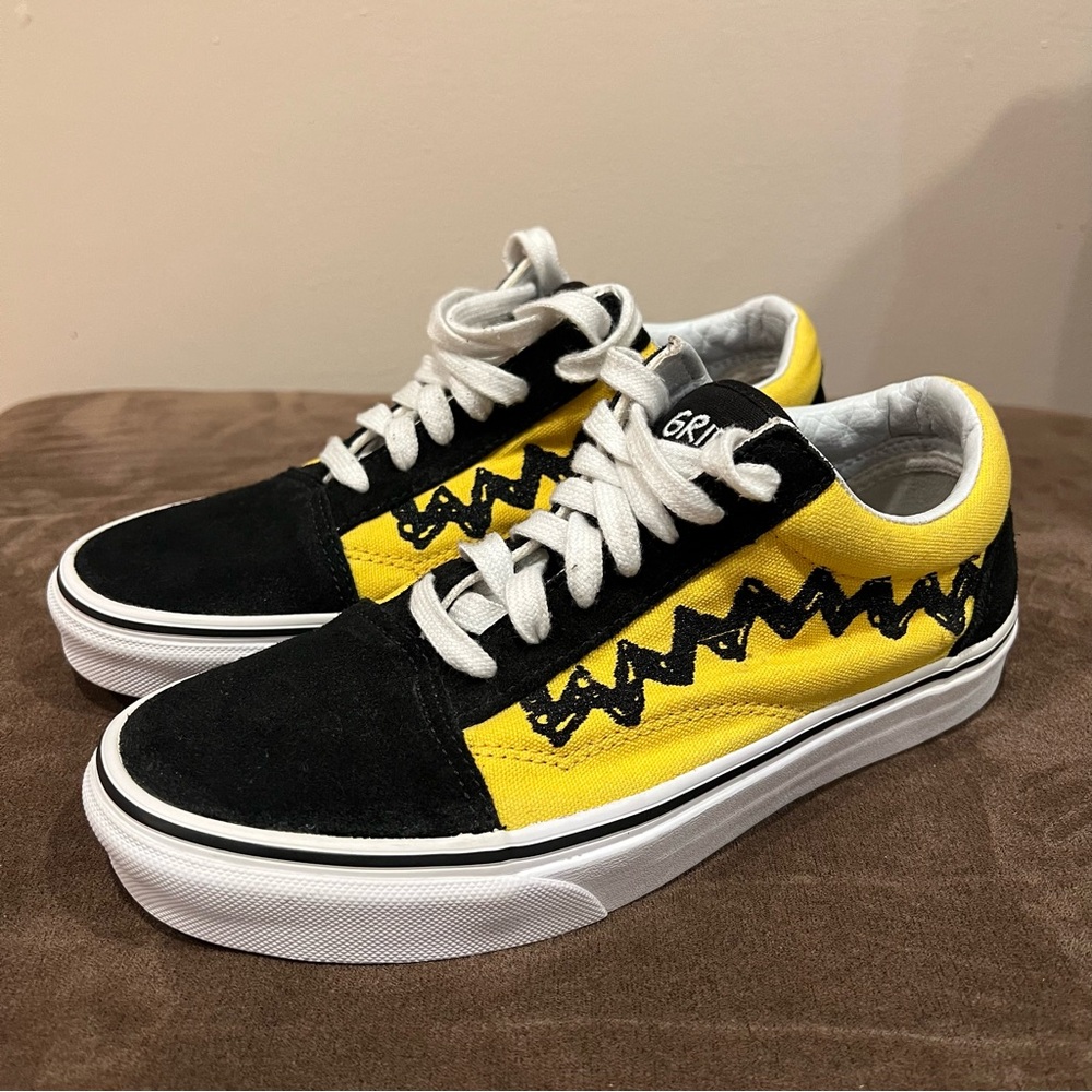 Vans X Peanuts "Good Grief " Charlie Brown Skate Shoes Women 7.5- Men 6